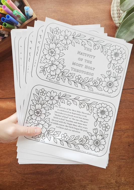 [Digital Download] The Twelve Great Feasts Flashcards (Plus Free Pascha Card!) | Printable Orthodox Christian Flashcard Coloring Activity | Landscape orientation