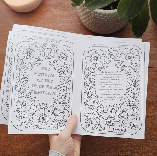 [Digital Download] The Twelve Great Feasts Flashcards (Plus Free Pascha Card!) | Printable Orthodox Christian Flashcard Coloring Activity | Portrait Orientation